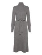 Vmaurelia Ls Rollneck 7/8 Knit Dress Vma Knelang Kjole Grey Vero Moda