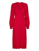 True Wrap Dress Maxikjole Festkjole Red Bubbleroom