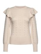 Objjulia Knit L/S Re Pullover 134 Tops Knitwear Jumpers Cream Object