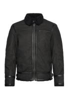 Edgar Nubuck Shearling Jacket Fôret Jakke Black Jofama