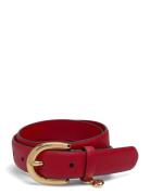 Crosshatch Leather-Charm Classc-Drc Belte Red Lauren Ralph Lauren