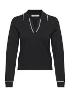 Polo-Neck Knitted Sweater Tops Knitwear Jumpers Black Mango