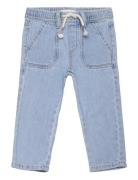 Jeans With Elastic Waist And Pockets Bottoms Jeans Regular Jeans Blue ...