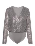 Lilu-M Tops Blouses Long-sleeved Silver MbyM