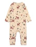 Tnsholiday L_S Jumpsuit Langermet Bodysuit Beige The New