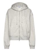 Essence Boxy Zip Hoodie Tops Sweat-shirts & Hoodies Hoodies Grey Weekd...