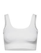 White Ribbed Seamless Bra Lingerie Bras & Tops Sports Bras - All White...