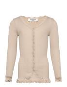 Rkbeatha Ls Cardigan W/ Lace Tops Knitwear Cardigans Cream Rosemunde K...