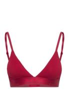 Lightly Lined Triangle Lingerie Bras & Tops Soft Bras Bralette Red Cal...