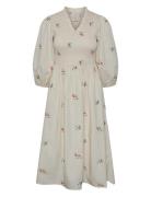 Yasjubel 3/4 Midi Dress S. - Ca Knelang Kjole Cream YAS
