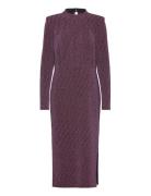 Shimmer Dress Knelang Kjole Burgundy Coster Copenhagen