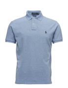 Custom Slim Fit Mesh Polo Shirt Tops Polos Short-sleeved Blue Polo Ral...