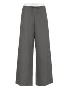 Ivy-Alanis Sporty Pant Pin Stripe G Bottoms Trousers Wide Leg Grey IVY...