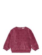 Sweatshirt Ls Aop Velour Tops Sweat-shirts & Hoodies Sweat-shirts Pink...