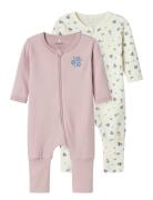 Nbfnightsuit 2P Zip Ff Jet Flower Noos Pyjamas Sie Jumpsuit Pink Name ...