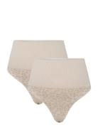 Mlshelby G-String 2-P A. Stringtruse Undertøy Beige Mamalicious