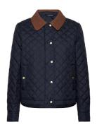 Corduroy-Trim Diamond-Quilted Jacket Vattert Jakke Navy Lauren Ralph L...