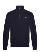Cotton Wool Rib Half Zip Tops Knitwear Half Zip Jumpers Navy GANT