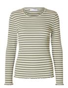 Slfanna Ls Crew Neck Tee Str Noos Tops T-shirts & Tops Long-sleeved Gr...