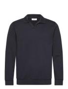 Jersey Split Neck W. Collar L/ Tops Sweat-shirts & Hoodies Sweat-shirt...