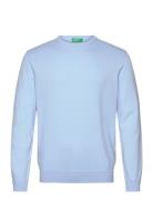 Sweater L/S Tops Knitwear Round Necks Blue United Colors Of Benetton