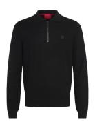 Sast Tops Knitwear Long Sleeve Knitted Polos Black HUGO