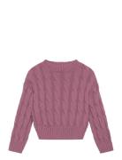 Braided Knitted Sweater Tops Knitwear Pullovers Pink Mango