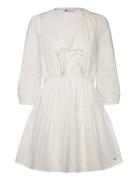 Tjw Poplin Tiered Mini Dress Ext Kort Kjole Cream Tommy Jeans