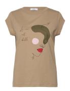 Cc Heart Face T-Shirt - Cap Sleeve Tops T-shirts & Tops Short-sleeved ...