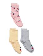 Sock 3 P Sg Cherries Socks & Tights Socks Multi/patterned Lindex