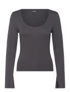 Soft Touch Jersey Top Tops T-shirts & Tops Long-sleeved Grey Gina Tric...