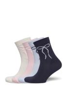 Sock 4 P Placement Bow Lingerie Socks Regular Socks Multi/patterned Li...