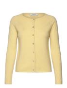Rwlaica Cashmere Ls O-Neck Raglan C Tops Knitwear Cardigans Yellow Ros...