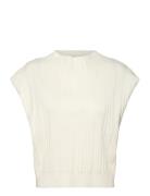 Sylvie Funnel Top Vests Knitted Vests Cream Twist & Tango