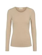 Plain Tee W Tops T-shirts & Tops Long-sleeved Brown MarMar Copenhagen