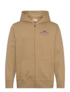 Graphic Fullzip Hoodie Tops Sweat-shirts & Hoodies Hoodies Beige GANT