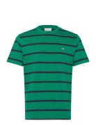 Striped Ss T-Shirt Tops T-shirts Short-sleeved Green GANT