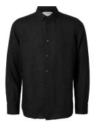 Slhregkylian-Linen Shirt Ls Classic Noos Tops Shirts Casual Black Sele...