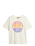 Neon Rainbow Over D Tee Tops T-shirts & Tops Short-sleeved White Super...