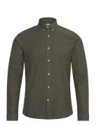 Oxford Superflex Shirt L/S Tops Shirts Casual Khaki Green Lindbergh