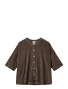 Naram Over D Shirt Tops Shirts Short-sleeved Brown Bongusta