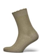 Julia Glitter Socks Lingerie Socks Regular Socks Khaki Green Mp Denmar...