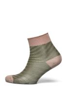 Elisa Glitter Short Socks Lingerie Socks Footies-ankle Socks Khaki Gre...