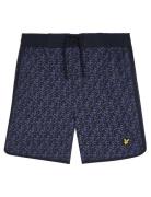 Monogram Board Short Badeshorts Navy Lyle & Scott