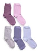 Sock 5 P Bg Plain Socks & Tights Socks Pink Lindex