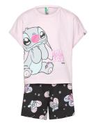 Pyjama(T-Shirt+Short Pyjamas Sett Pink United Colors Of Benetton