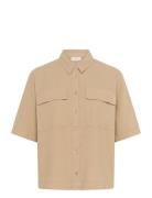 Kanaya Liah Shirt Tops Shirts Short-sleeved Beige Kaffe