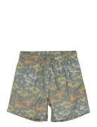 Swim Shorts Aop Badeshorts Green Minymo