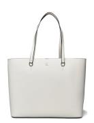 Crosshatch Leather Large Karly Tote Shopper Veske White Lauren Ralph L...