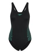 Womens Placement Muscleback Sport Swimsuits Black Speedo